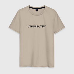 Футболка хлопковая мужская Lithium Battery, цвет: миндальный