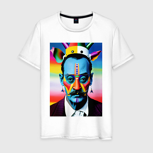 Мужская футболка Salvador Dali - pop art - neural network / Белый – фото 1