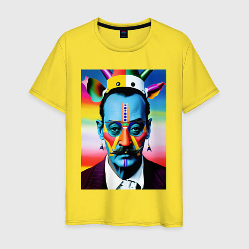 Мужская футболка Salvador Dali - pop art - neural network / Желтый – фото 1