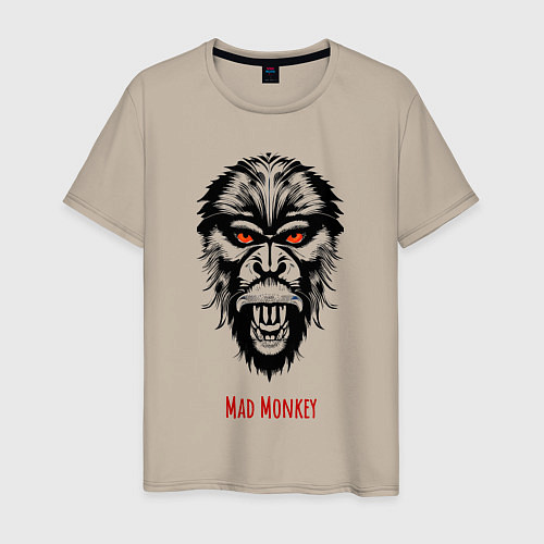 Мужская футболка Mad monkey / Миндальный – фото 1