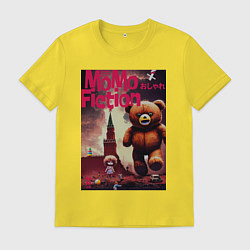 Футболка хлопковая мужская MoMo - Плюшевый медведь на Красной площади в Москв, цвет: желтый