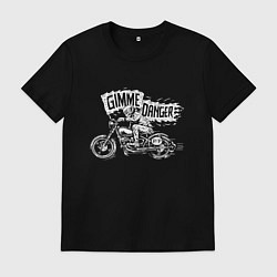 Футболка хлопковая мужская Gimme danger - motorcycle - motto, цвет: черный