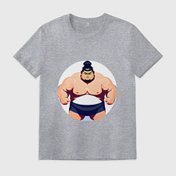 Футболка хлопковая мужская Борец сумо, цвет: меланж