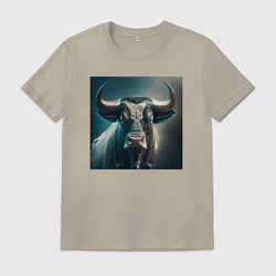 Мужская футболка Бык в стиле футуризм - нейросеть