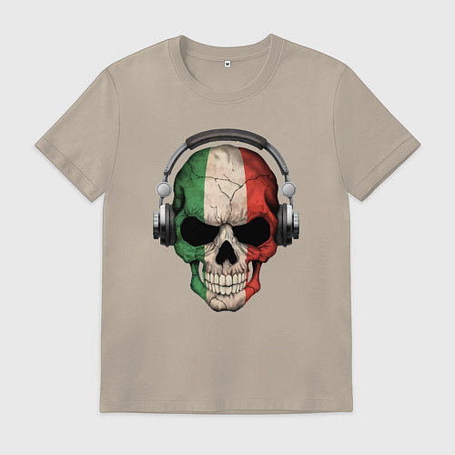 Мужская футболка Italy skull music / Миндальный – фото 1