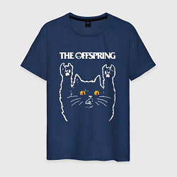 Футболка хлопковая мужская The Offspring rock cat, цвет: тёмно-синий