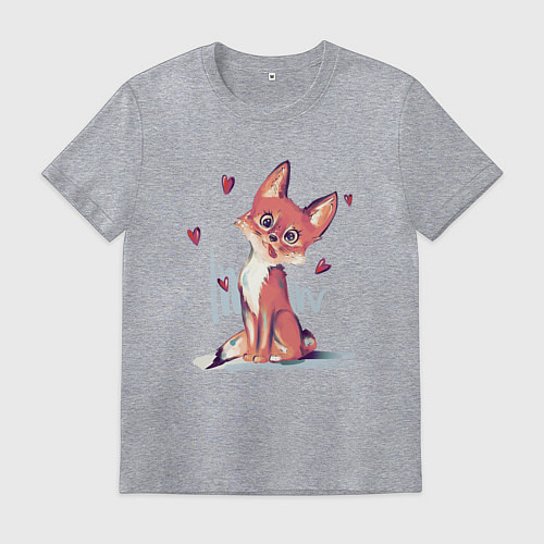 Мужская футболка Лис кривляется / Меланж – фото 1
