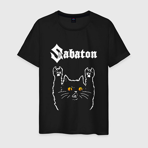 Мужская футболка Sabaton rock cat / Черный – фото 1