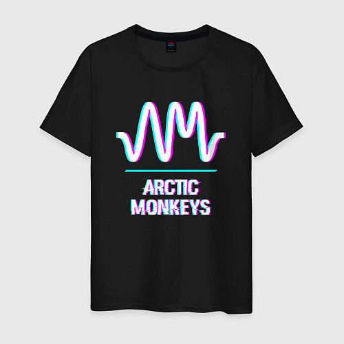 Мужская футболка Arctic Monkeys glitch rock / Черный – фото 1