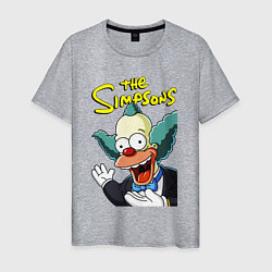 Футболка хлопковая мужская Krusty the clown, цвет: меланж