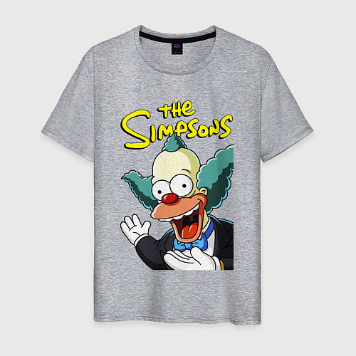 Мужская футболка Krusty the clown / Меланж – фото 1