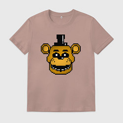 Мужская футболка Золотой пиксельный Фредди