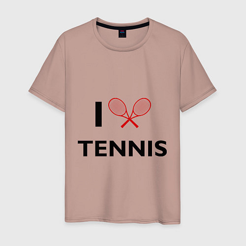 Мужская футболка I Love Tennis / Пыльно-розовый – фото 1