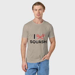 Футболка хлопковая мужская I Love Squash, цвет: миндальный — фото 2