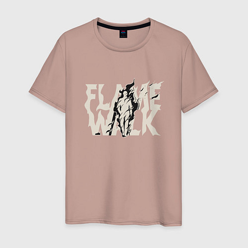 Мужская футболка Flame walk / Пыльно-розовый – фото 1