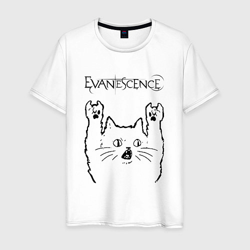 Мужская футболка Evanescence - rock cat / Белый – фото 1