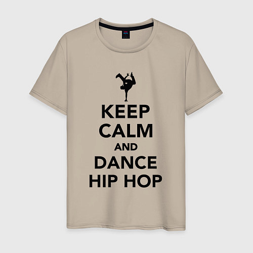 Мужская футболка Keep calm and dance hip hop / Миндальный – фото 1