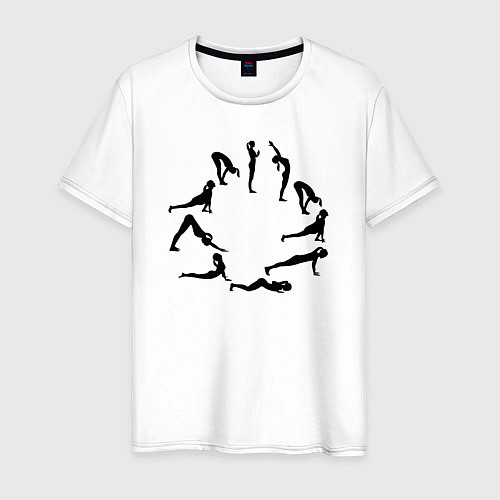 Мужская футболка Йога стиль / Белый – фото 1