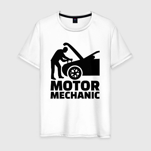 Мужская футболка Motor mechanic / Белый – фото 1