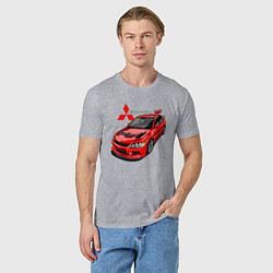 Футболка хлопковая мужская Lancer Evolution 8, цвет: меланж — фото 2