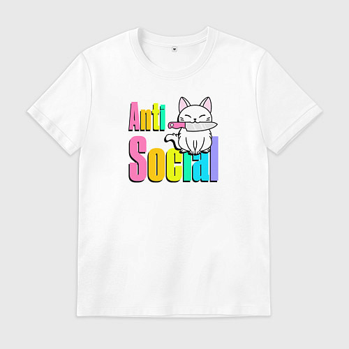 Мужская футболка Асоциальный / Белый – фото 1