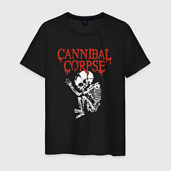 Футболка хлопковая мужская Cannibal Corpse - скелет, цвет: черный