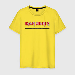 Футболка хлопковая мужская Iron admin steel nerves, цвет: желтый
