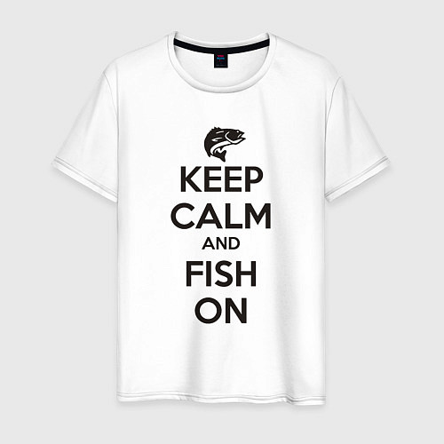 Мужская футболка Храни спокойствие и лови рыбу / Белый – фото 1