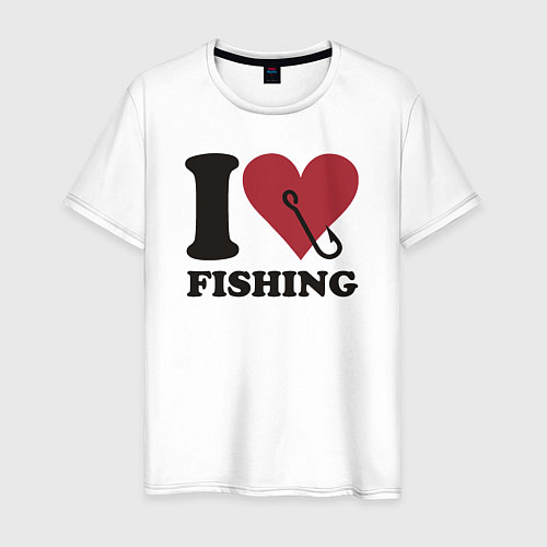 Мужская футболка I love fishing / Белый – фото 1