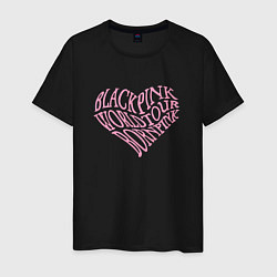 Футболка хлопковая мужская Blackpink worldtour bornpink, цвет: черный