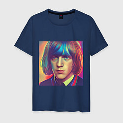 Футболка хлопковая мужская Brian Jones Glitch Art, цвет: тёмно-синий