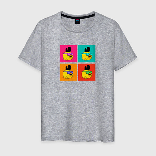 Мужская футболка Chicken Gun: цветные квадраты / Меланж – фото 1