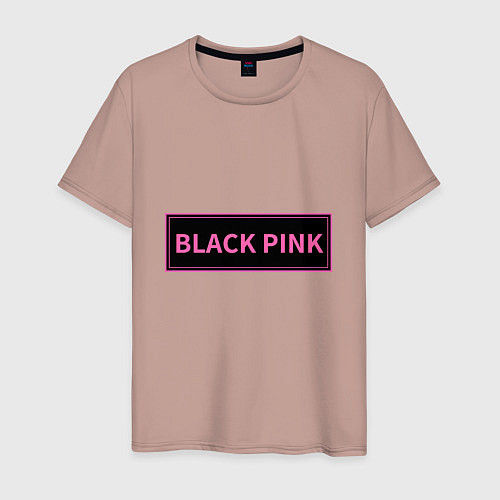Мужская футболка Логотип Блек Пинк / Пыльно-розовый – фото 1