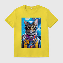 Мужская футболка Котейка бравый пилот - нейросеть