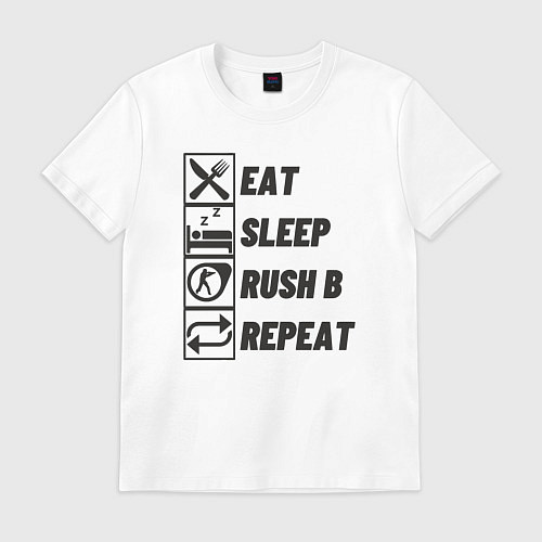 Мужская футболка Eat sleep rush b / Белый – фото 1