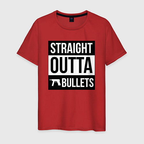 Мужская футболка Straight outta bullets / Красный – фото 1