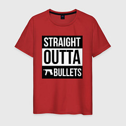 Футболка хлопковая мужская Straight outta bullets, цвет: красный