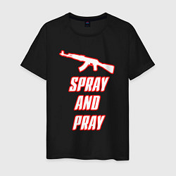 Футболка хлопковая мужская Spray and play, цвет: черный