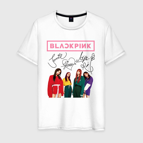 Мужская футболка Blackpink Lisa Jisoo Jennie Rose / Белый – фото 1