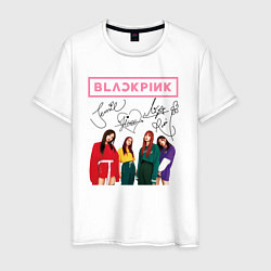 Футболка хлопковая мужская Blackpink Lisa Jisoo Jennie Rose, цвет: белый