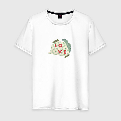 Мужская футболка Коллаж Любовь на бумаге / Белый – фото 1