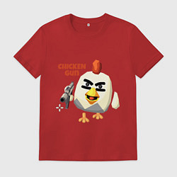 Футболка хлопковая мужская Chicken Gun злой, цвет: красный