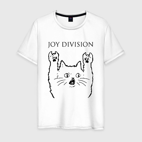 Мужская футболка Joy Division - rock cat / Белый – фото 1