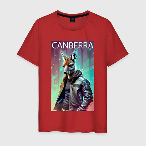 Мужская футболка Кенгуру - Канберра - Австралия / Красный – фото 1