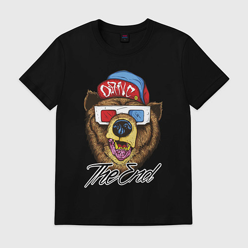 Мужская футболка Bear in the movie / Черный – фото 1