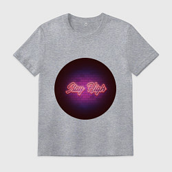 Футболка хлопковая мужская Stay high неон, цвет: меланж