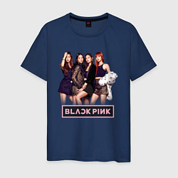 Футболка хлопковая мужская Rose Blackpink kpop, цвет: тёмно-синий