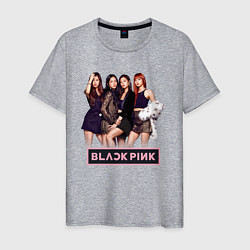 Футболка хлопковая мужская Rose Blackpink kpop, цвет: меланж