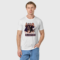 Футболка хлопковая мужская Rose Blackpink kpop, цвет: белый — фото 2