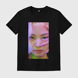 Футболка хлопковая мужская Jennie Blackpink music, цвет: черный